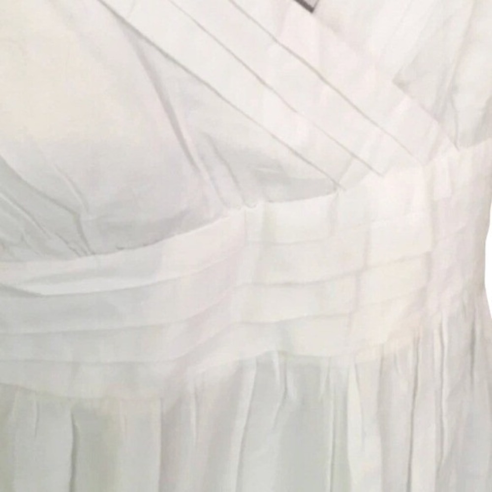 Elle‎ Eyelet Dress Women White Cotton Size M Halter Neck Smocked Back Coquette - Picture 8 of 16